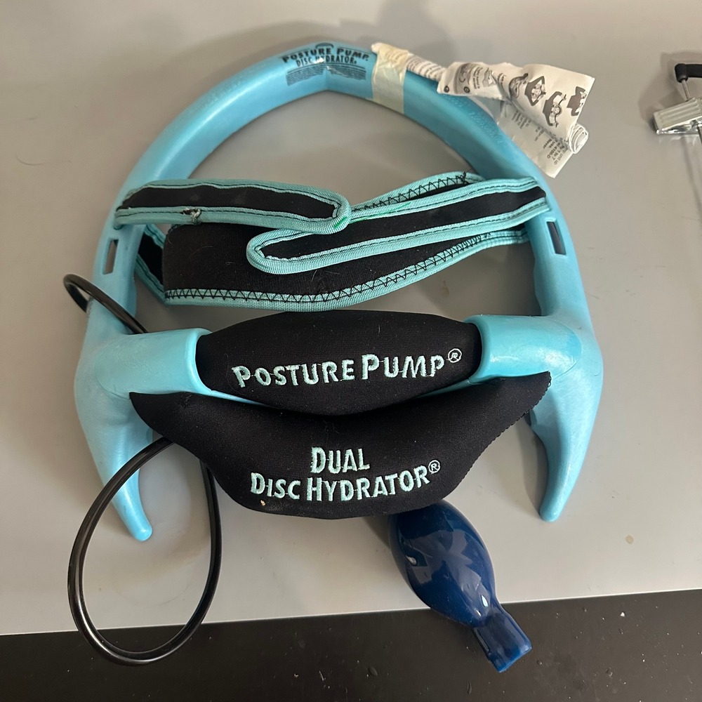 Posture Pump Dual Disc Hydrator Model 1400-D Cervical Neck Traction Device Blue